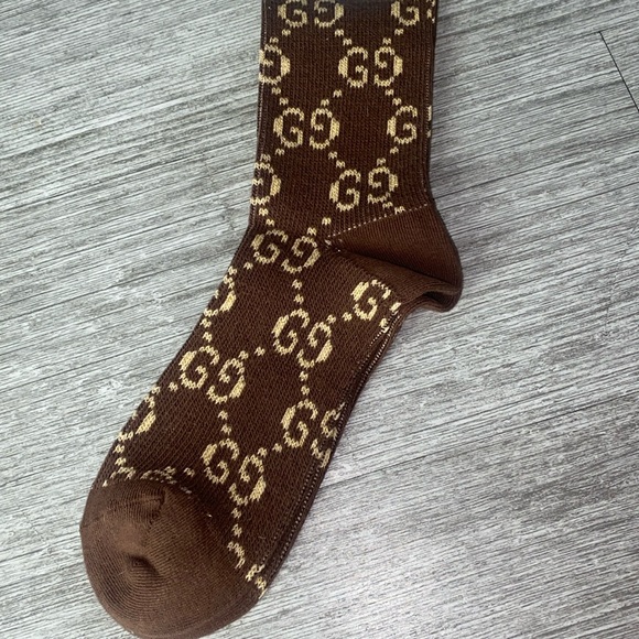 🤎🌰Brown and beige GG Lamé Gucci ankle socks 🧦 - Picture 6 of 6